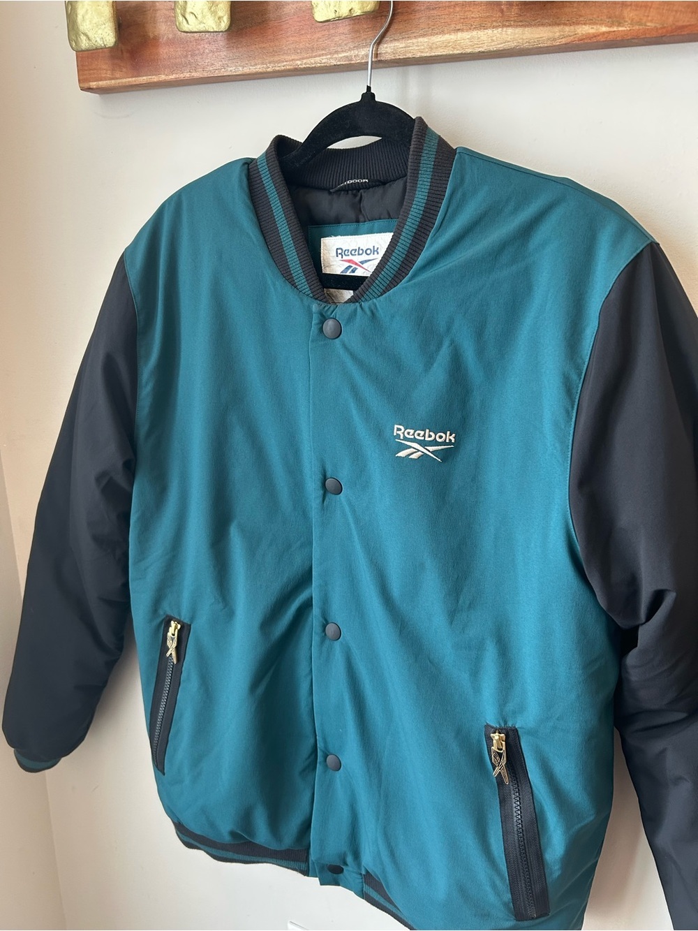 Reebok Varsity Bomber Jacket Y2K Athleisure Streetwear Blokecore Size Medium